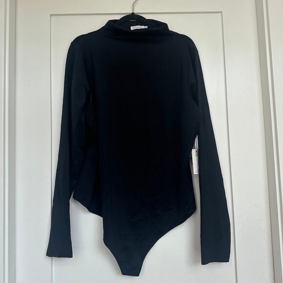 NWT Good American Womens Black Scuba Funnel Neck Bodysuit Size 8 (5XL) GB0354 - Picture 4 of 10